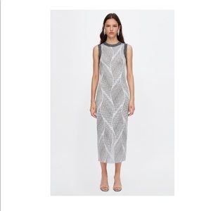 *SOLD* Zara Jacquard Dress with Metallic Thread